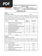 Python Programming Lesson Plan For Laterals R19 MRL