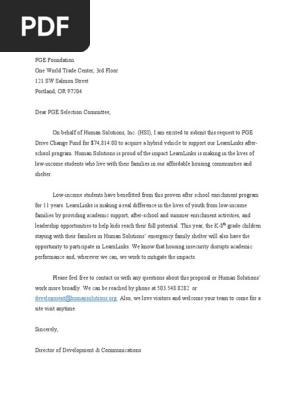 Full Grant Proposal