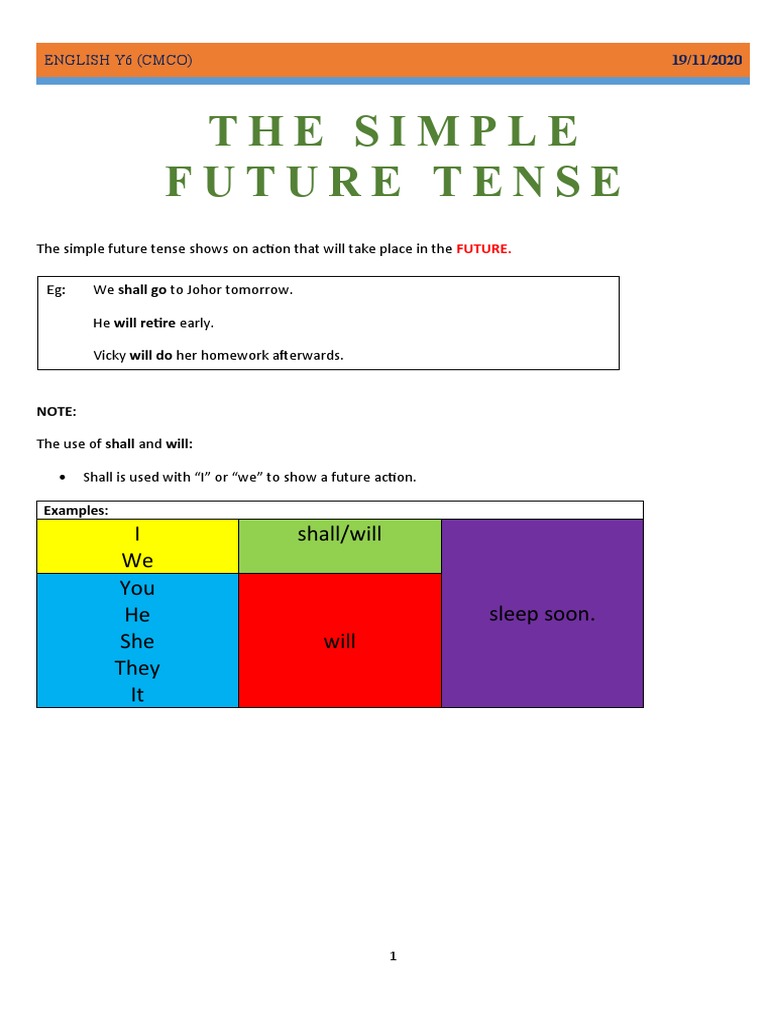 Simple Future Tense Exercises Y6 | PDF | Linguistic Typology | Linguistics