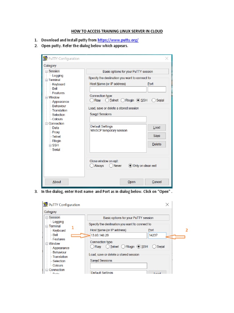 Accessing Linux Server via PuTTY | PDF | Computers