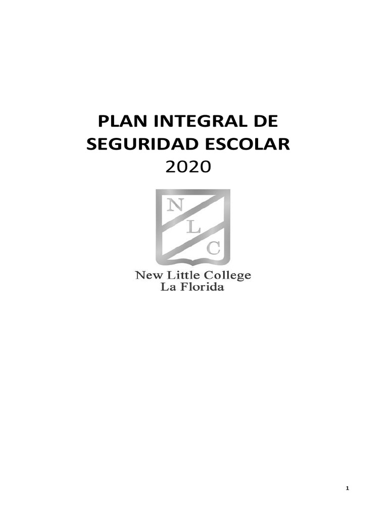 Plan Integral de Seguridad Escolar 2020 | PDF | Evaluación | Primeros ...