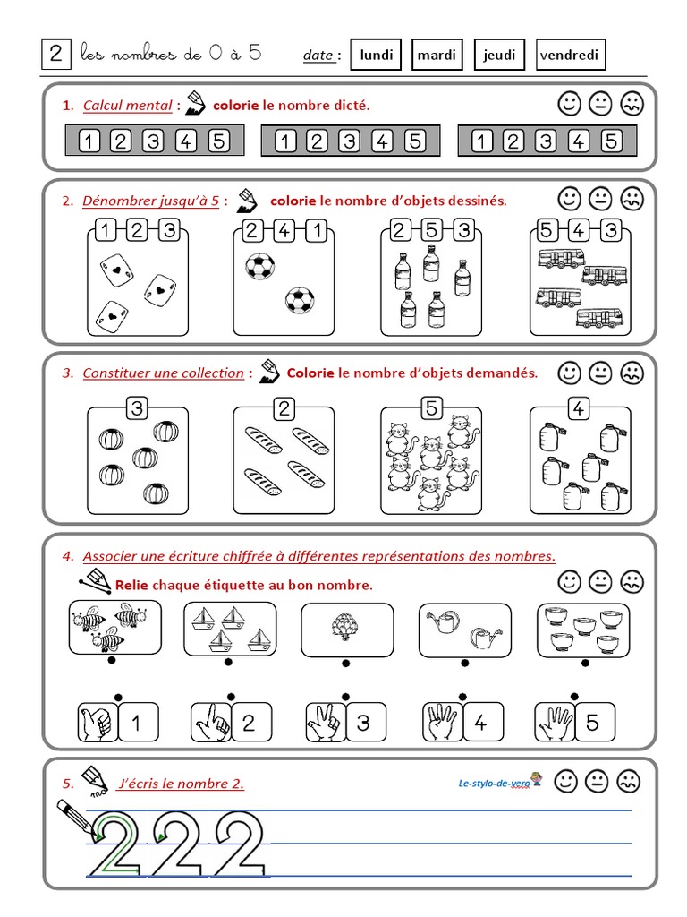 évaluation Maths Cp Période 1 Pdf Fiche Maths CP 2 | PDF