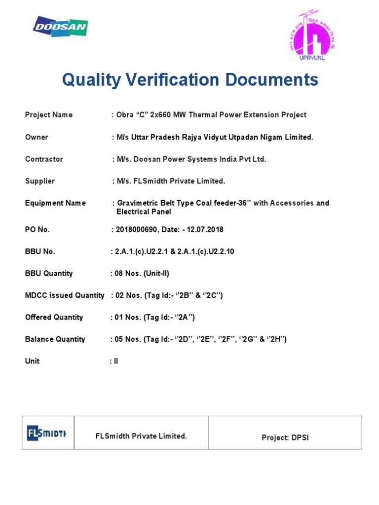 Quality Verification for Thermal Power Project | PDF | Technology ...