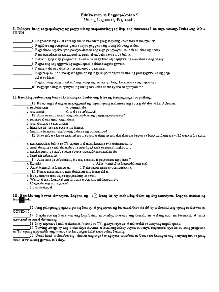 Esp 5 ST 1 | PDF