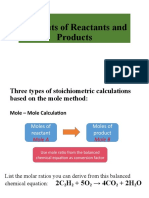 Reactant and product calculations using the mole method