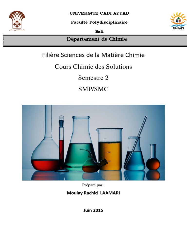 Cours de Chimie des Solutions | PDF | Dissociation (chimie) | Ph