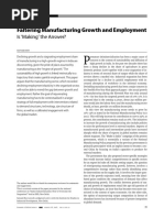 Faltering Manufacturing Growth and Employment: Is Making' The Answer?