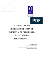 La Orientación Profesional para El Empleo Y El Perfil Del Orientador/A Profesional