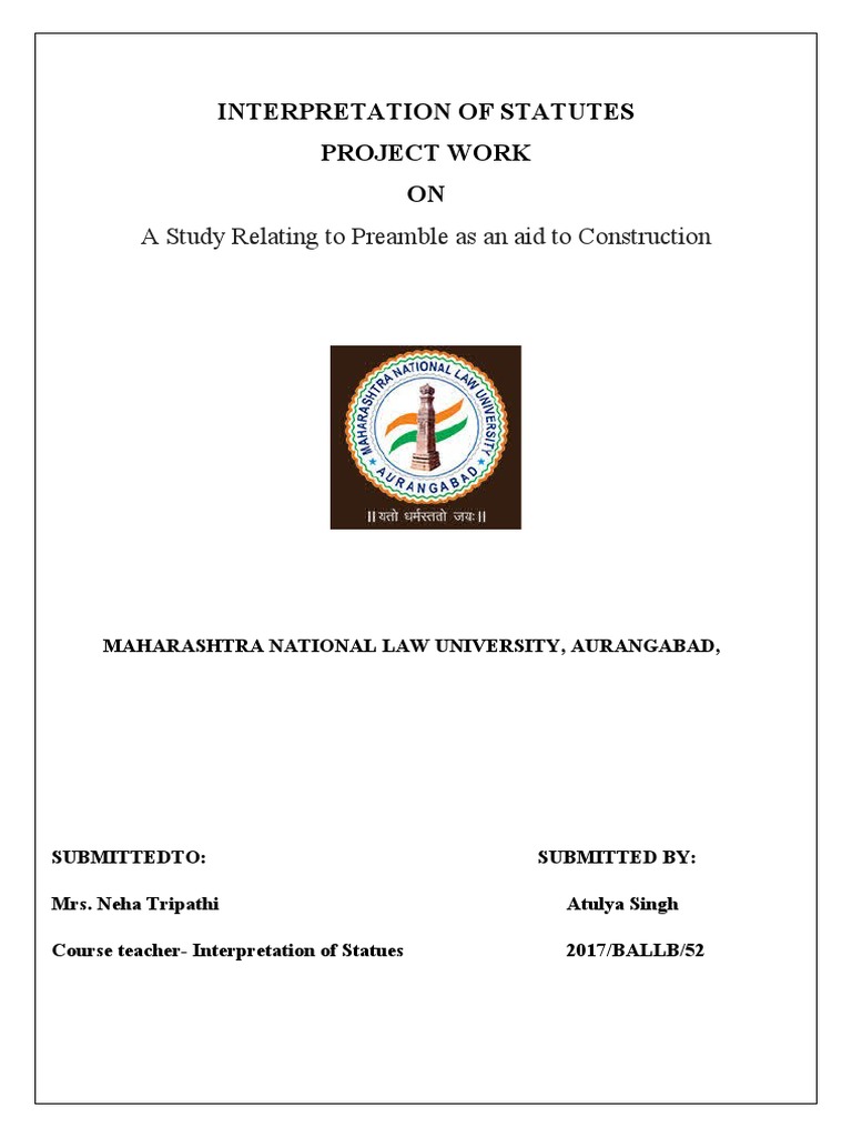 INTERPRETATION OF STATUTES Final Draft 4 PDF Statutory