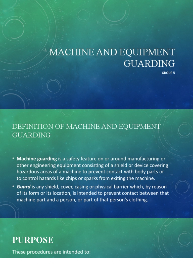 Machine and Equipment Guarding: Group 5 | Download Free PDF | Machines ...