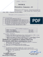 Notice EXAM Form Submission  MBA(EXE) IV Sem April 2018