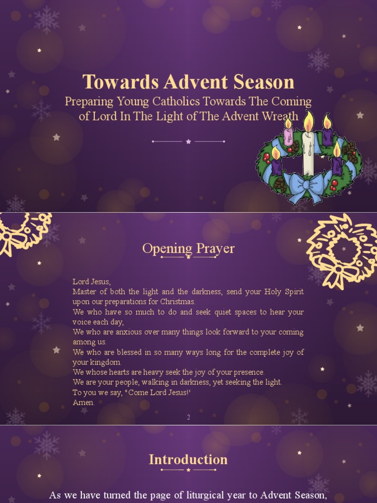 Towards Advent Season Preparing Young Catholics Towards The Coming Of