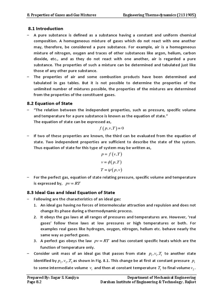 Properties of Gases & Gas Mixtures | PDF | Gases | Temperature