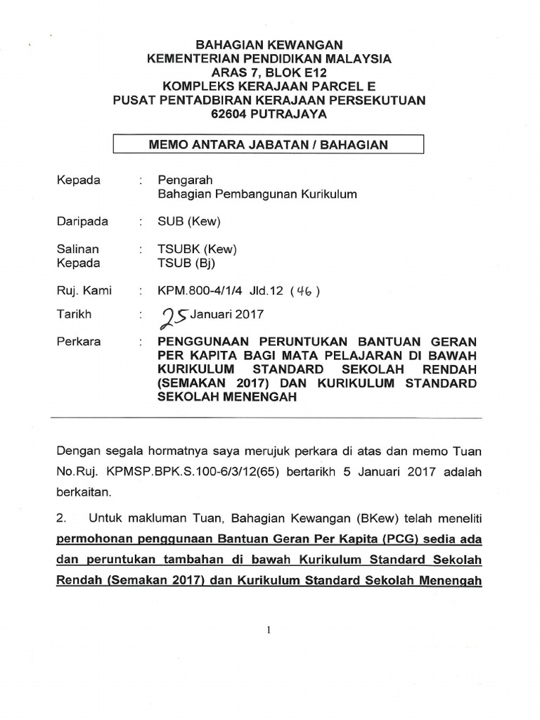 Surat Kelulusan Pindah Peruntukan Kssr 2017