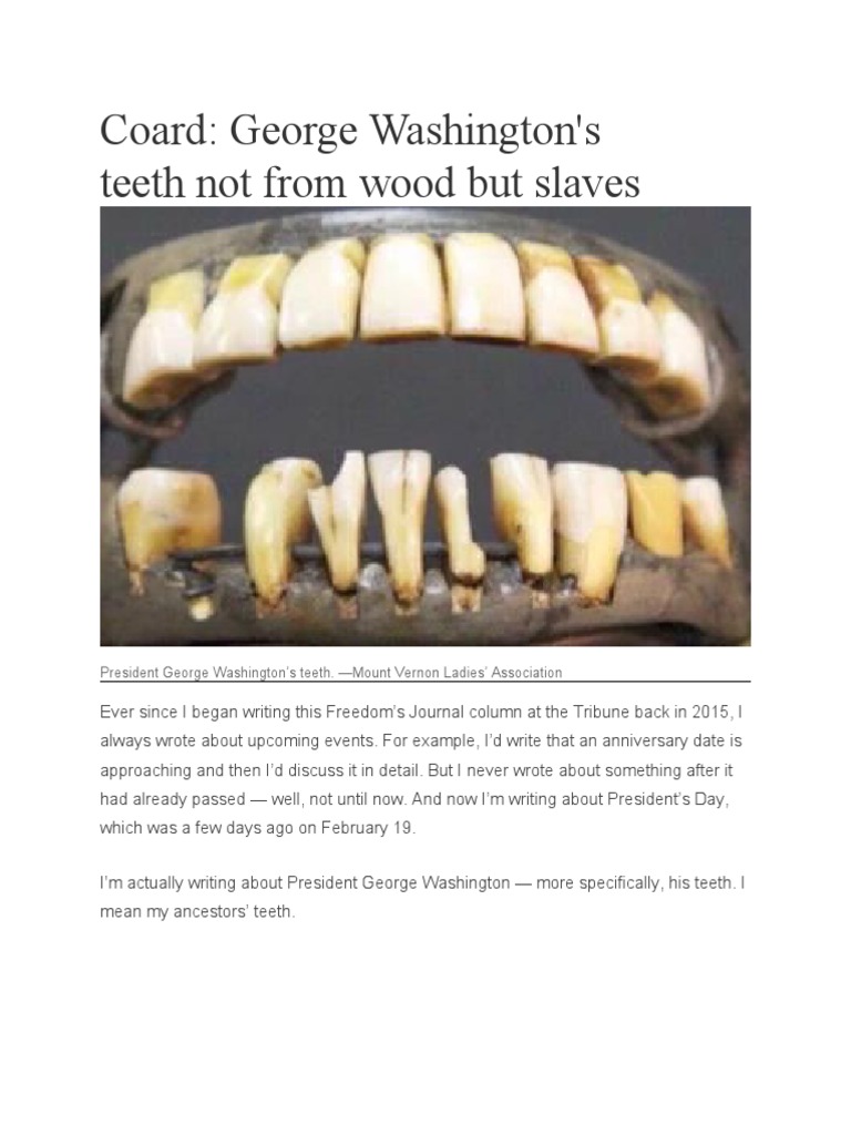 Washington's Teeth: A Dark Truth | PDF