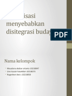 Globalisasi Menyebabkan Disitegrasi Budaya