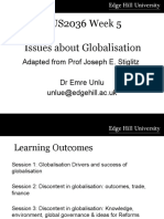 BUS2036 Week 5 Issues About Globalisation: Adapted From Prof Joseph E. Stiglitz DR Emre Unlu Unlue@edgehill - Ac.uk