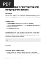 Accounting For Derivatives and Hedging Transactions: Derivative