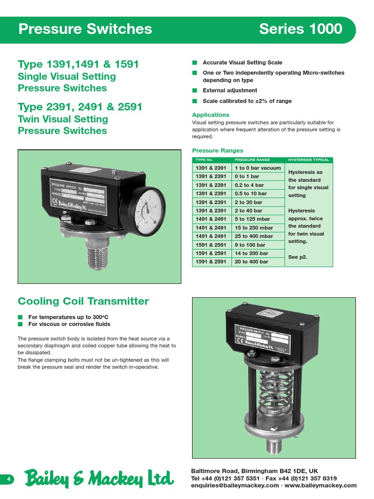 BM Switch Catalogue 2009b Organized PDF Hysteresis Pressure