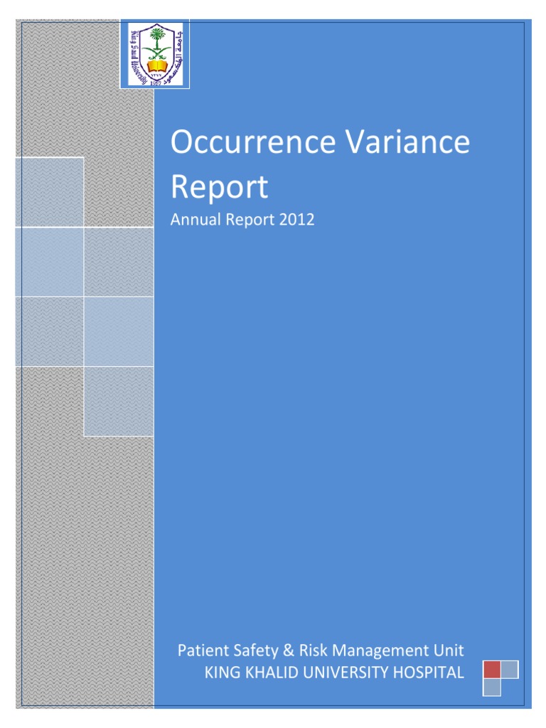 2012 Occurrence Variance Report Summary | PDF | Medical Record | Patient