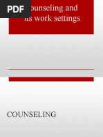 Counseling and Its Work Settings