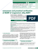 Simulation and Practical Verification of ECAP of Magnesium Alloy AZ91