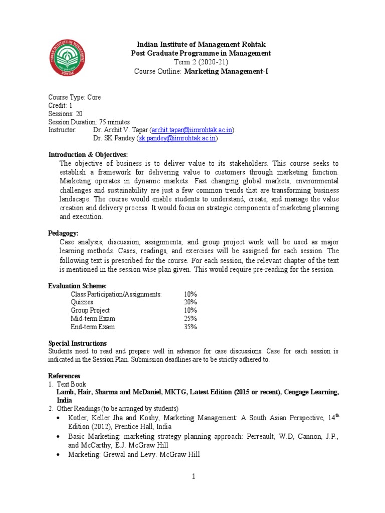 Marketing Management Course | Download Free PDF | Marketing | Economies