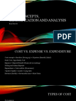 Cost Concepts, Classification and Analysis