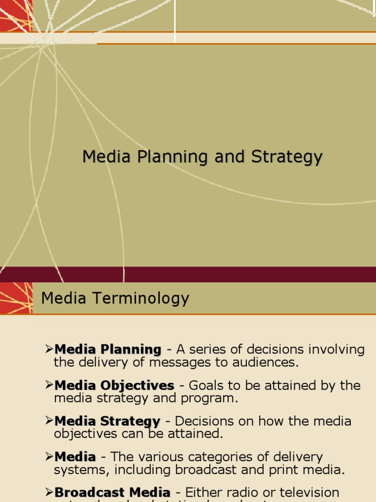 Media Planning and Strategy Overview | PDF | Advertising | Mass Media