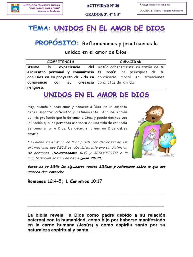 Actividades Del Amor De Dios Fichas Para Imprimir Sobre La Creación: