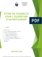 Etude de Faisabilite Pour L'ouverture D'un Restaurant