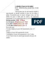 Fórmulas para Calcular El Peso en Los Niños