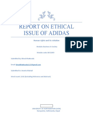Report On Ethical Issue of Adidas: Human Rights and Its Violation | PDF Rights Employment