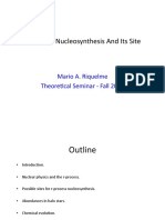 R Process Nucleosynthesis and Its Site: Mario A. Riquelme Theore Cal Seminar Fall 2009