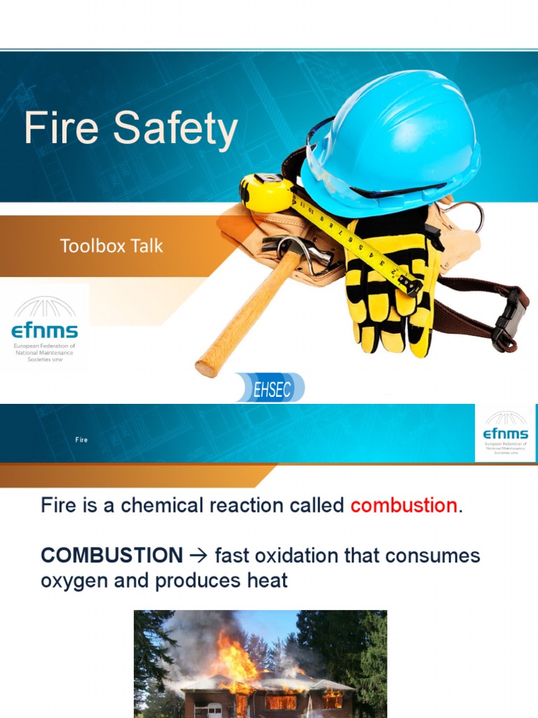 EHSEC Toolbox Talk Fire Safety PDF Fires Firefighting