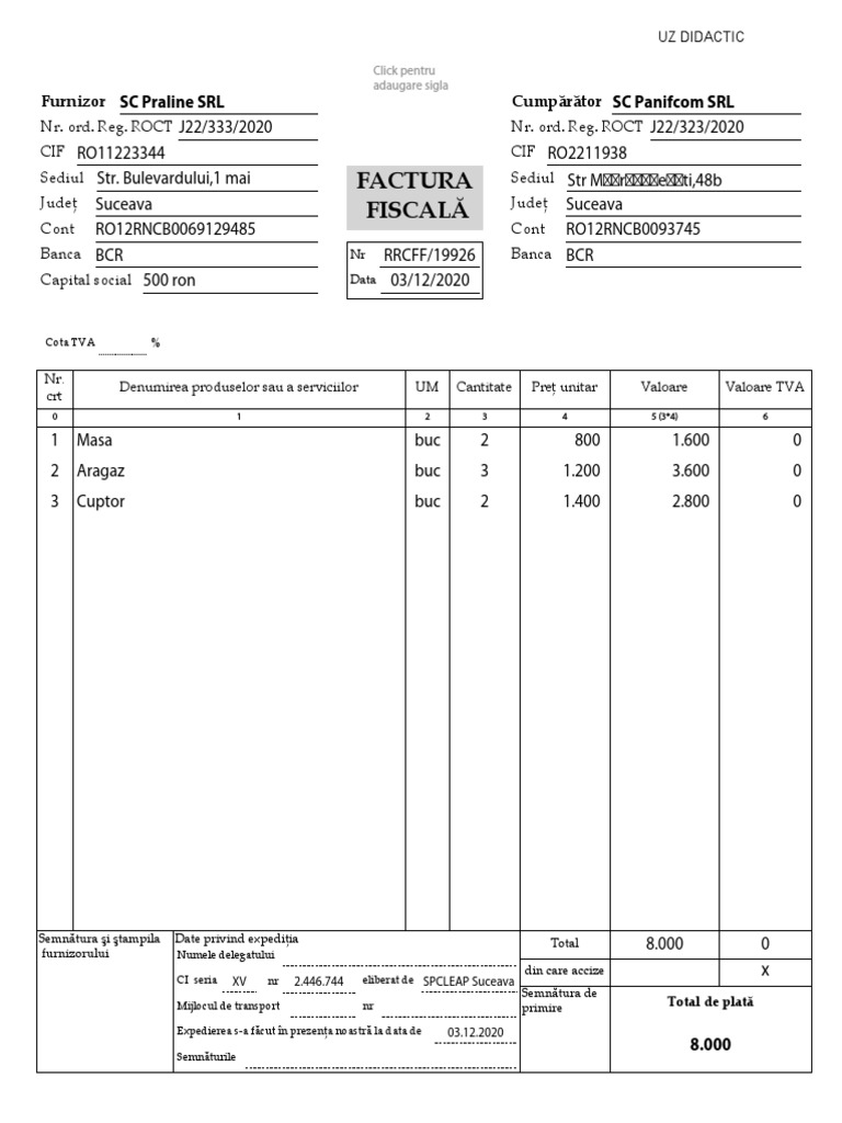 Factura Fiscala | PDF