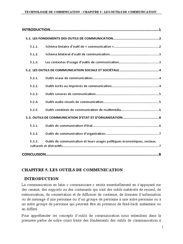 Outils de communication : types et usages | PDF | la communication ...
