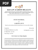 Labour Law II Kle Notes PDF