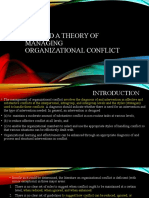 Toward A Theory of Managing Organizational Conflict