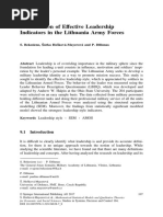 Identi Fication of Effective Leadership Indicators in The Lithuania Army Forces