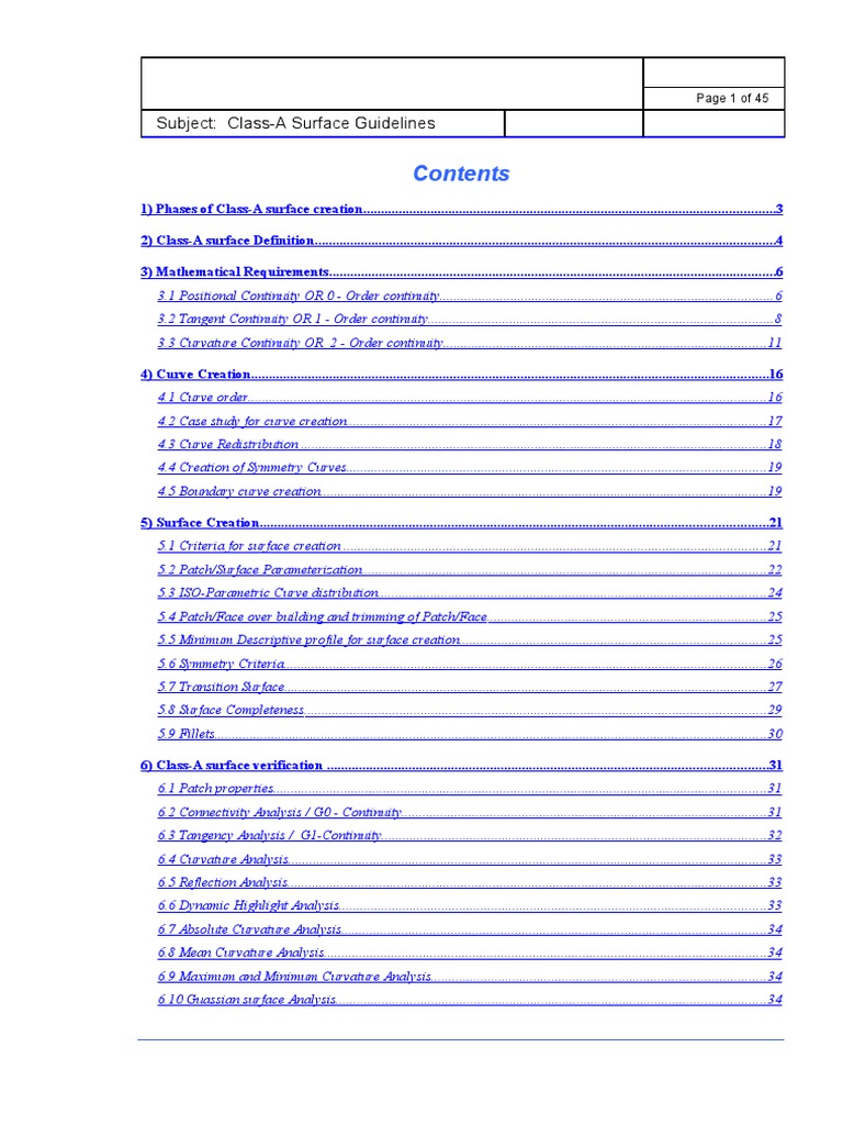 Class-A Surface Creation Guidelines | PDF | Curvature | Curve