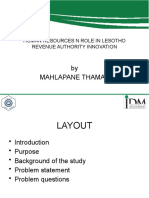 HUMAN RESOURCES N ROLE IN LESOTHO REVENUE AUTHORITY - PPTX Thamae