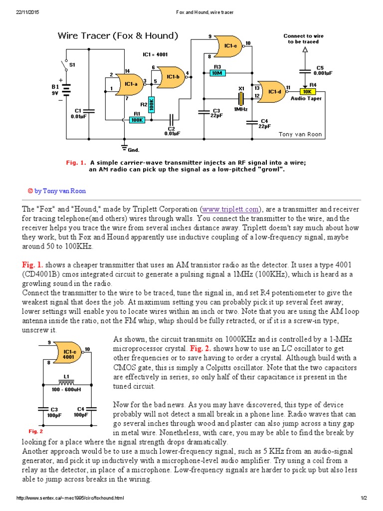 Fox and Hound, Wire Tracer PDF Transmitter Electrical Circuits