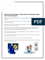 Advantages of Steam Powered Condensate Pumps Over Electric Pumps