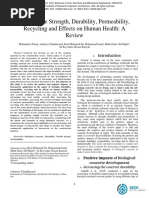 Bioconcrete Strength, Durability, Permeability, Recycling and Effects On Human Health: A Review