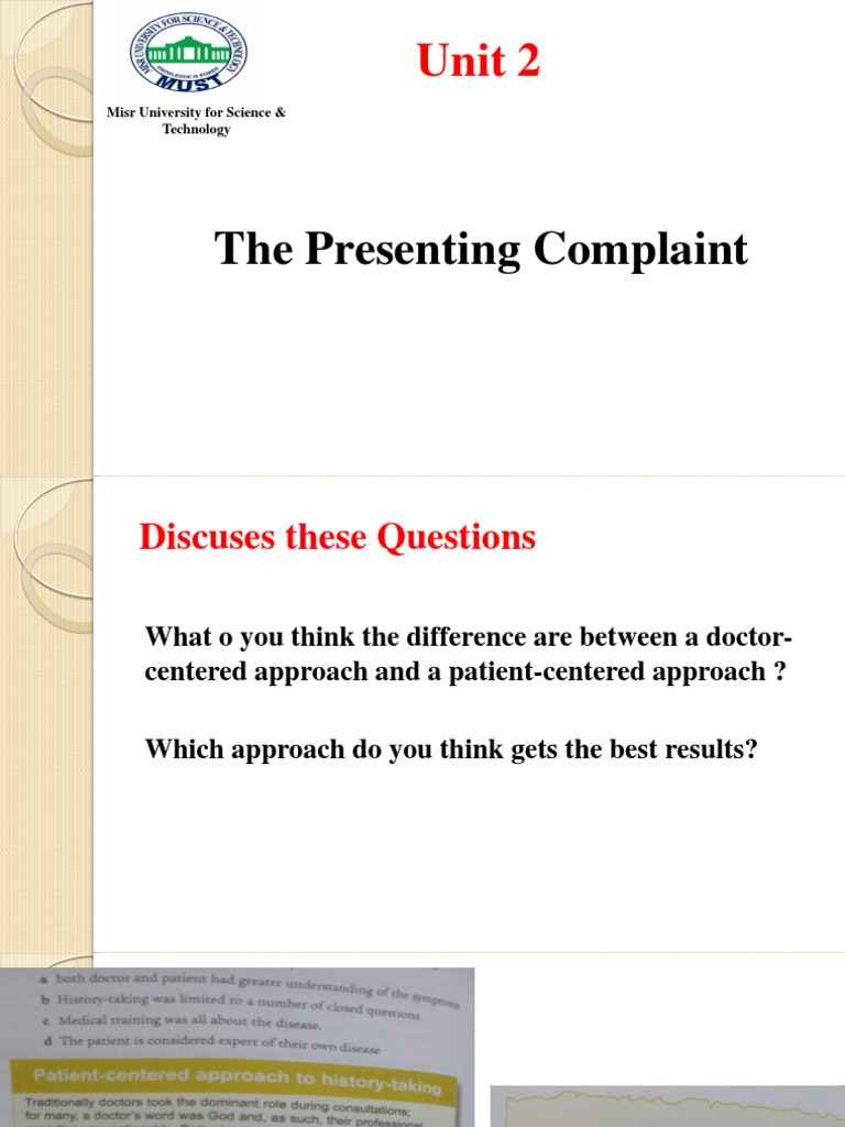 Unit 2 The Presenting Complaint Pdf