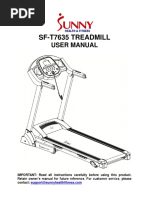 Sf-T7635 Treadmill: User Manual