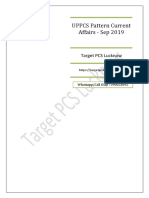 UPPCS Pattern Current Affairs - Sep 2019