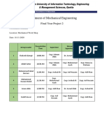 Final Year Project 2 Presentation Schedule PDF