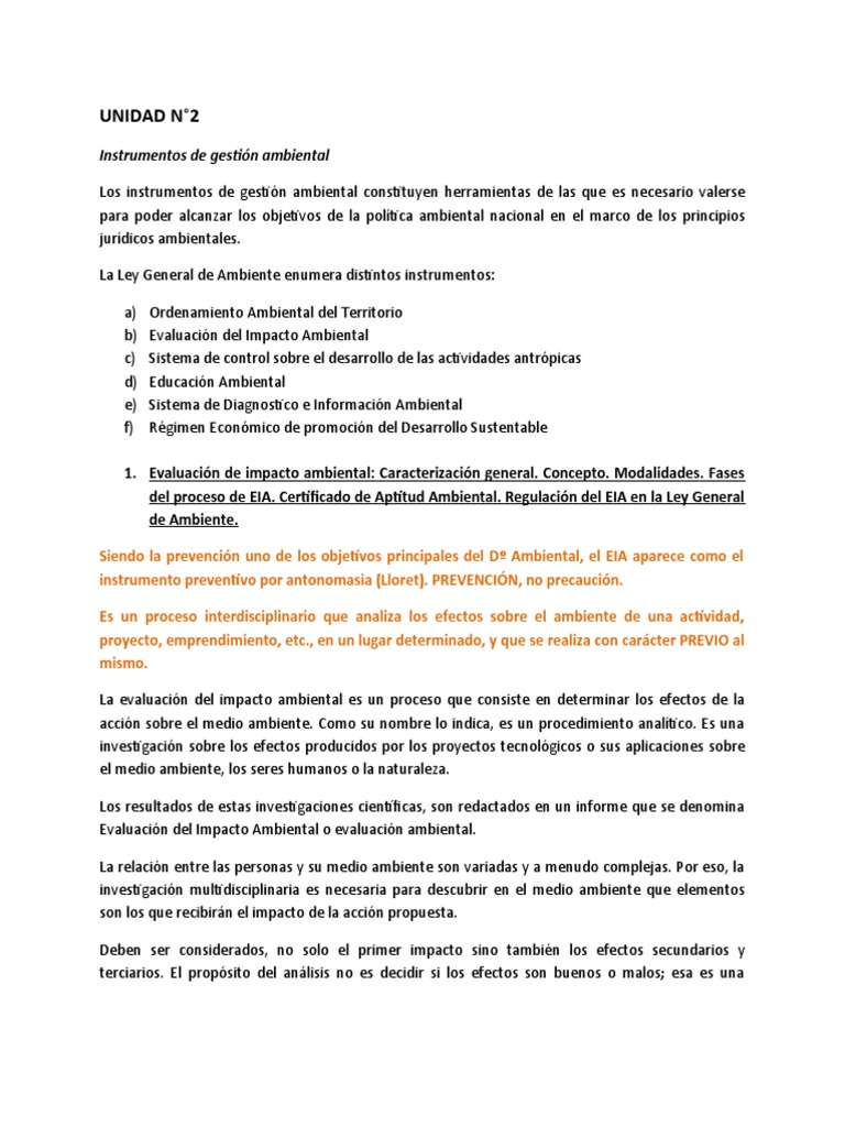 Unidad 2 | PDF | Evaluación de impacto ambiental | Entorno natural